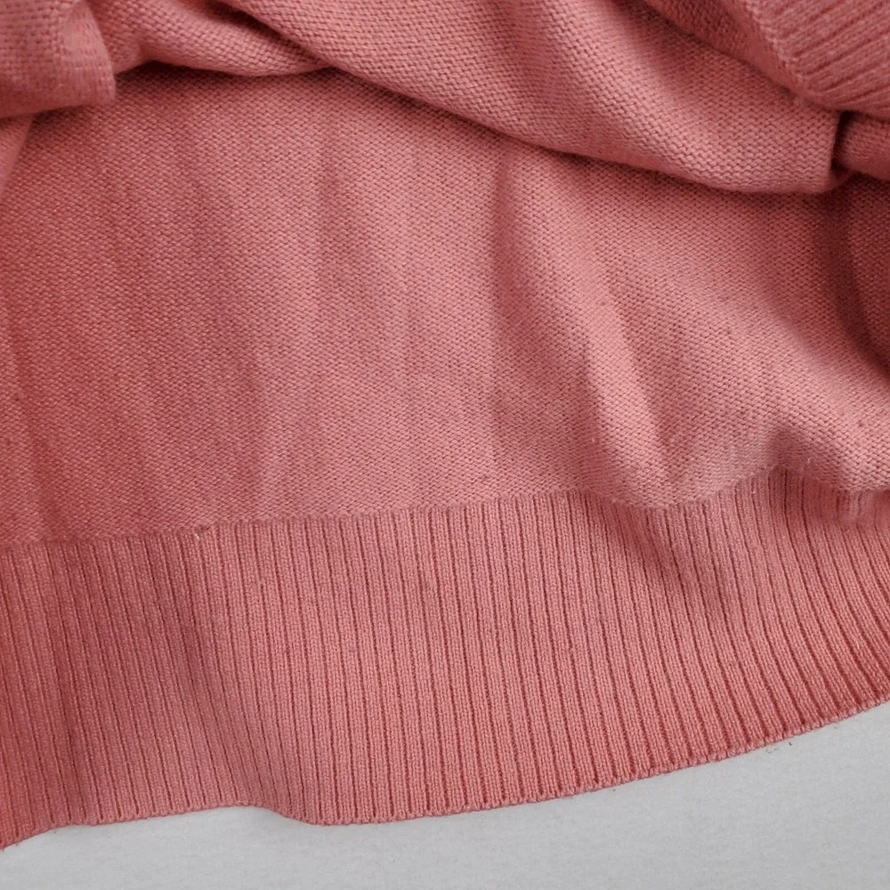 J. Crew Sweater Womens Medium Coral Wool Knit Ribbed Classic Round Neck Pullover